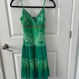 Green Spaghetti Strap Dress